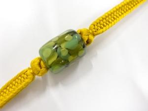 未使用品　ガラス帯留め・正絹手組帯締めセット